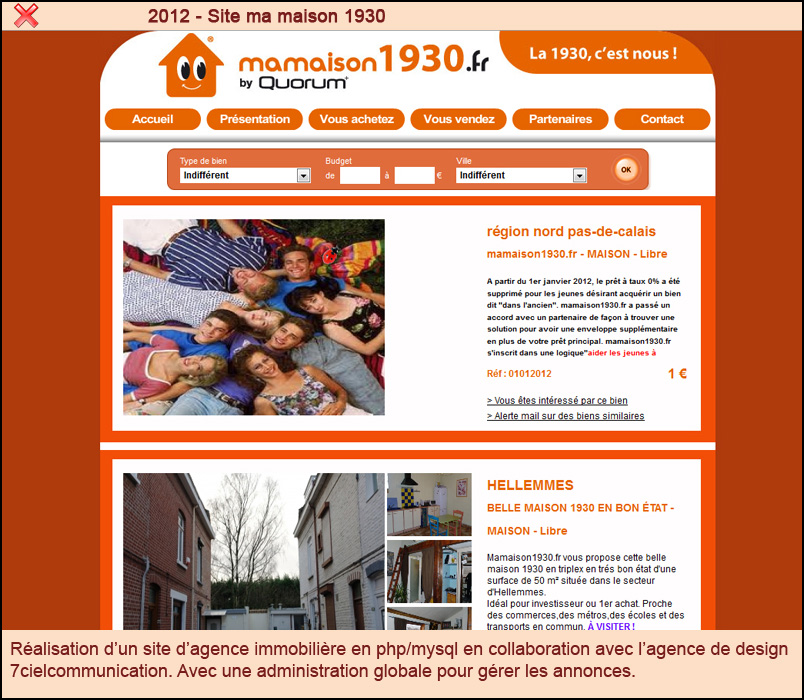Site agence immobiliere